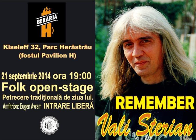 Concert Remember Vali Sterian, duminică, 21 septembrie 2014 19:00, Beraria H