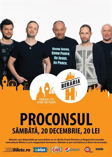 Concert Concert Proconsul, sâmbătă, 20 decembrie 2014 20:00, Beraria H