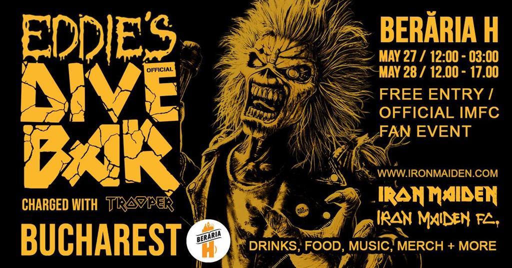 Concert Eddie’s Dive Bar – Iron Maiden Fan Club Event I 27 mai, miercuri, 27 mai 2026 12:00, Beraria H