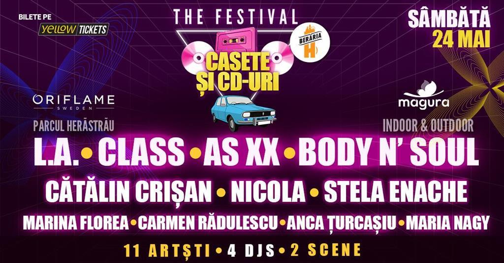Concert Casete și CD-uri // The FESTIVAL 2025 // 2 scene // 11 artiști // 4DJs | Parc Herăstrău, sâmbătă, 24 mai 2025 20:00, Beraria H
