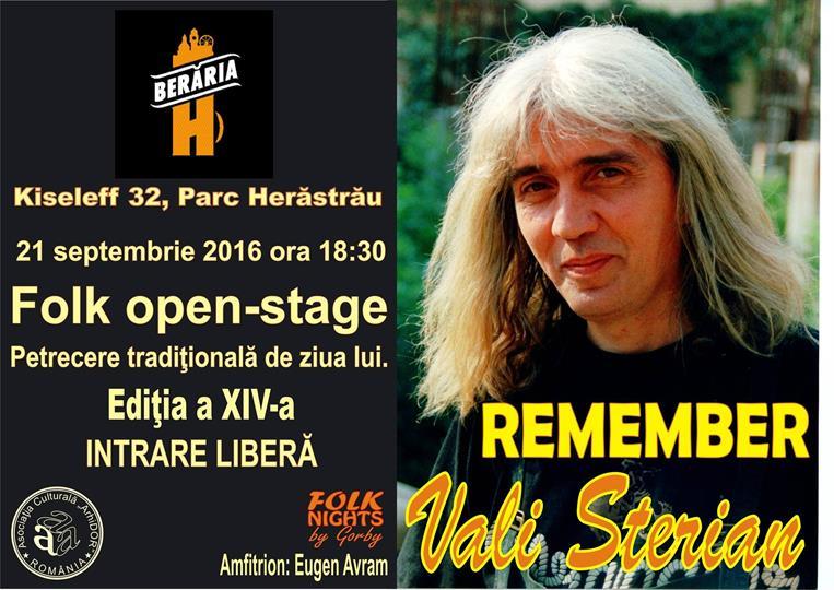 Concert Remember VALI Sterian - Ediţia a XIV-a, miercuri, 21 septembrie 2016 18:30, Beraria H