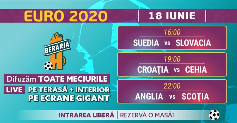 Concert EURO 2020 #LIVE | 18 IUNIE | Concert, Croatia vs Cehia, Anglia vs S.., vineri, 18 iunie 2021 16:00, Beraria H