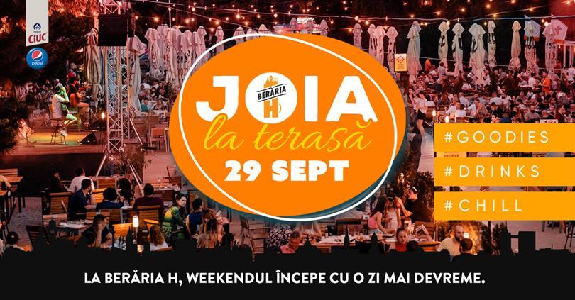 Concert Joia la terasă, joi, 29 septembrie 2022 12:30, Beraria H