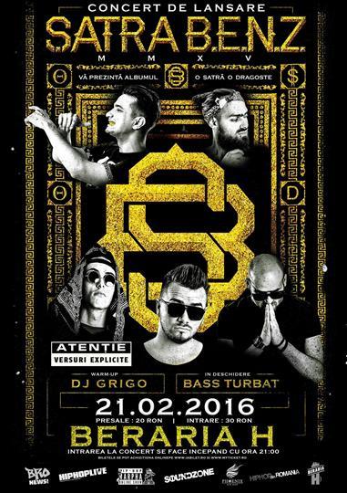 Concert SATRA B.E.N.Z., Sunday, 21 February 2016 21:00, Beraria H