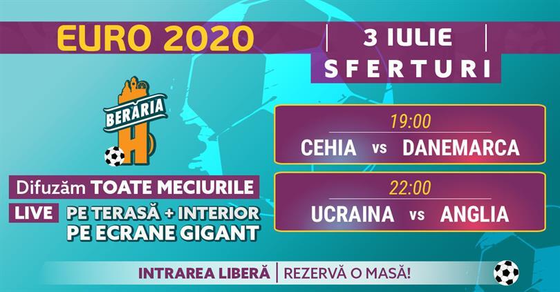 Concert SFERTURI EURO 2020: Cehia vs Danemarca, Ucraina vs Anglia, sâmbătă, 03 iulie 2021 19:00, Beraria H