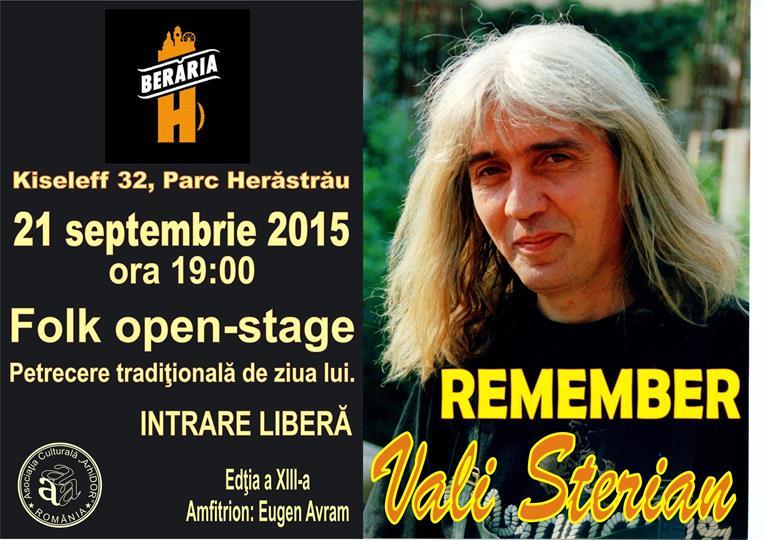 Concert Remember Vali Sterian - Editia a XIII-a, luni, 21 septembrie 2015 19:00, Beraria H