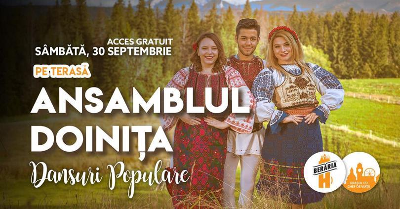 Concert Sâmbătă la terasă: Ansamblul Doinița I dansuri populare, sâmbătă, 30 septembrie 2023 12:00, Beraria H