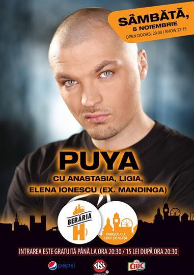 Concert Puya cu Elena (ex. Mandinga), Anastasia, Ligia, sâmbătă, 05 noiembrie 2016 20:00, Beraria H