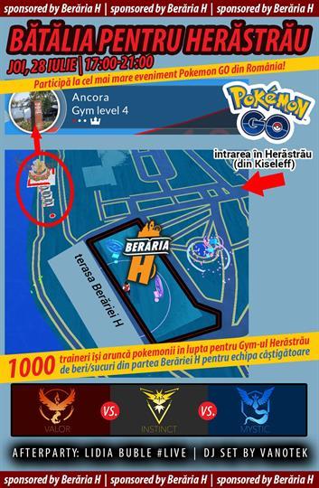 Concert Pokemon GO: Bătălia pentru Herăstrău, joi, 28 iulie 2016 17:00, Beraria H