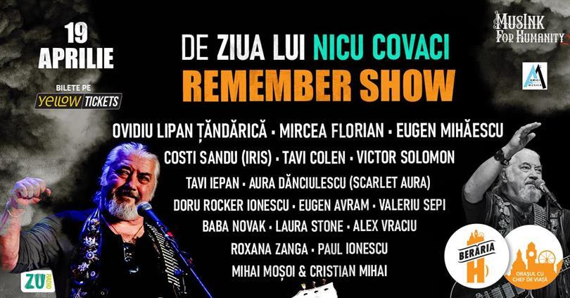 Concert On Nicu Covaci’s Birthday – Remember Show – Ovidiu Lipan Țăndărică, Mircea Florian, Alin Dincă & more, Sunday, 19 April 2026 18:00, Beraria H