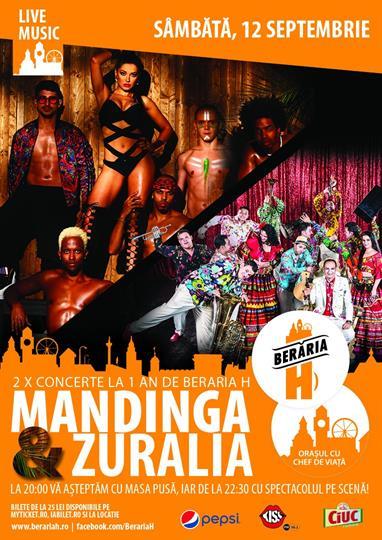 Concert 2xConcert: Mandinga & Zuralia - 1 An de Beraria H, sâmbătă, 12 septembrie 2015 20:00, Beraria H