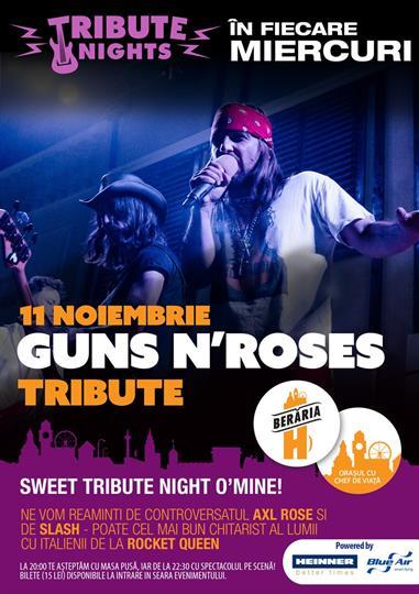 Concert Guns'N'Roses Tribute, miercuri, 11 noiembrie 2015 20:00, Beraria H