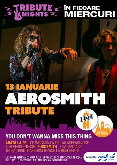 Concert Aerosmith Tribute Concert, miercuri, 13 ianuarie 2016 20:00, Beraria H