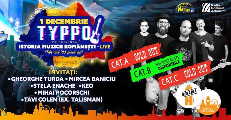Concert TYPPO // The History of Romanian Music // 1st of December, Sunday, 01 December 2019 18:00, Beraria H