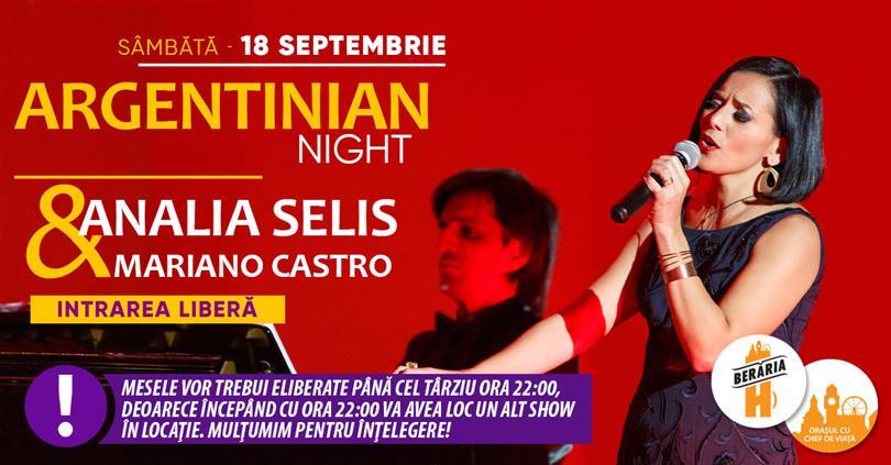 Concert Analia Selis & Mariano Castro #CentenarPiazzolla - Argentinian Night, sâmbătă, 18 septembrie 2021 18:30, Beraria H