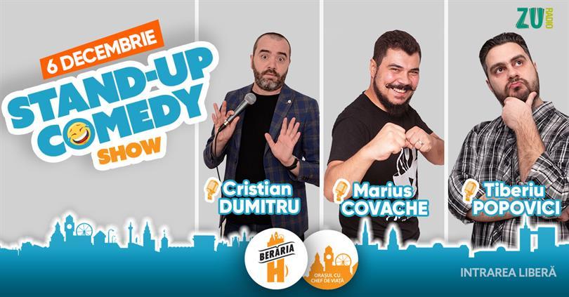 Concert Stand-Up Comedy | Cristian Dumitru, Marius Covache & Tiberiu Popovici + bonus: optimi CM 2022, marți, 06 decembrie 2022 16:00, Beraria H