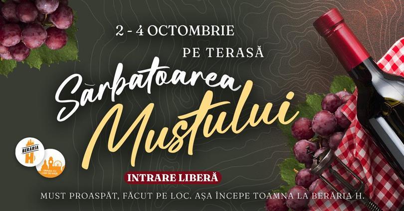 Concert Sărbătoarea Mustului 2026 I Duminică, 4 octombrie 2026, duminică, 04 octombrie 2026 12:00, Berăria H