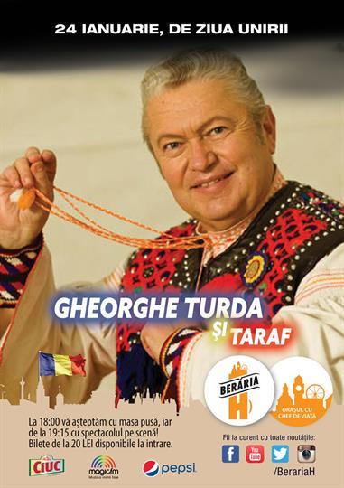 Concert Gheorghe Turda, Sunday, 24 January 2016 18:00, Beraria H