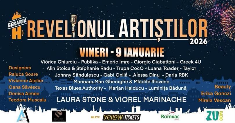 Concert Revelionul Artiștilor 2026 cu public @ Berăria H, vineri, 09 ianuarie 2026 18:00, Beraria H