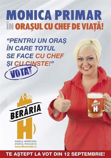 Concert Vote for MONICA as MAYOR at the H Beer Hall!, Friday, 12 September 2014 20:00, Beraria H