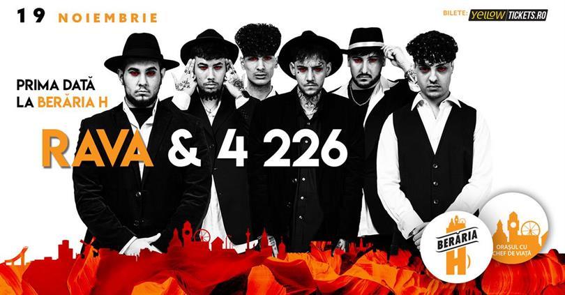 Concert RAVA & 4 226 I CO$ANO$TRA I Prima dată la Berăria H, duminică, 19 noiembrie 2023 20:30, Beraria H