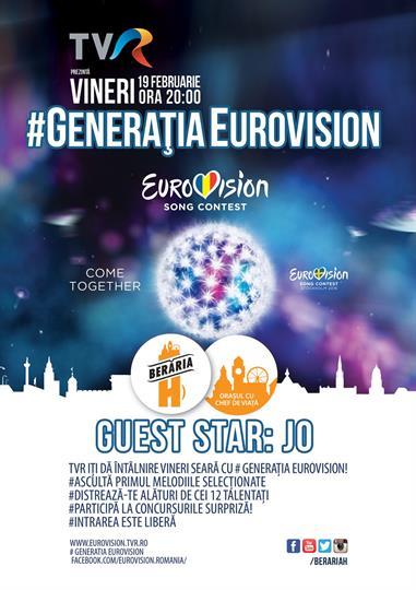 Concert #GeneratiaEurovision | Guest Star: Jo, vineri, 19 februarie 2016 20:00, Beraria H