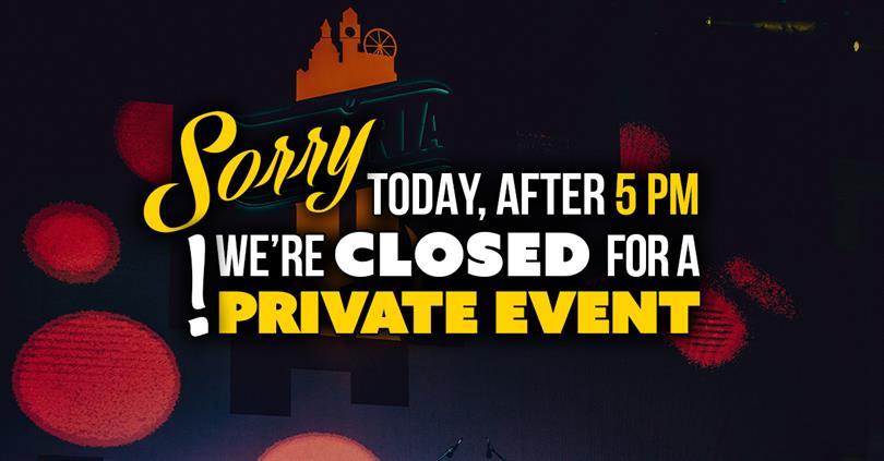 Concert Closed - Private Event - After 6 PM, Tuesday, 20 November 2018 17:00, Beraria H
