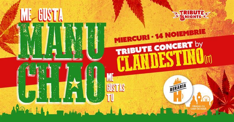 Concert Me gusta MANU CHAO - Tribute Show by Clandestino [IT], Wednesday, 14 November 2018 19:45, Beraria H