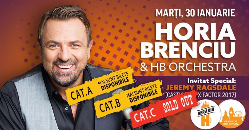 Concert Horia Brenciu & HB Orchestra revin la Berăria H, marți, 30 ianuarie 2018 20:00, Beraria H