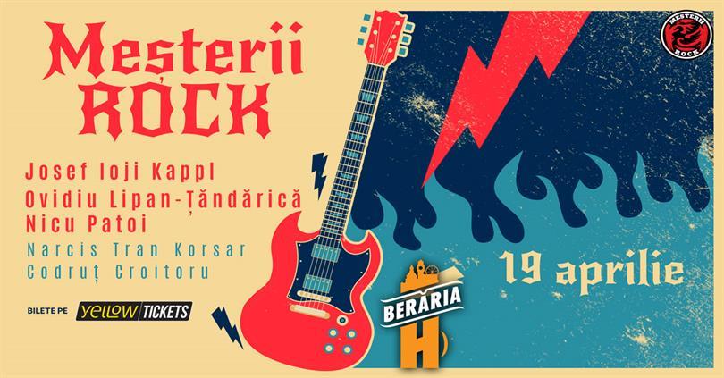 Concert MEȘTERII ROCK:  Josef Ioji Kappl, Ovidiu Lipan-Ţăndărică, Nicu Patoi & friends, miercuri, 19 aprilie 2023 18:00, Beraria H