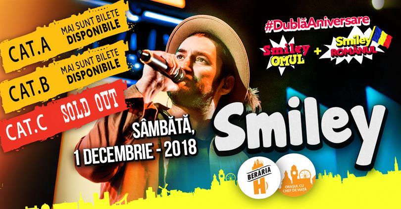 Concert Smiley în concert la Berăria H // #DublăAniversare, sâmbătă, 01 decembrie 2018 21:00, Beraria H