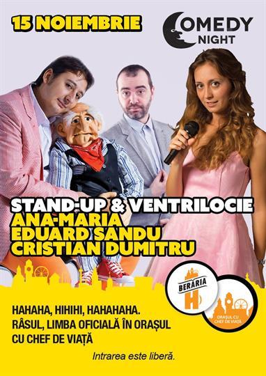 Concert Stand-up Comedy & Ventrilocie, marți, 15 noiembrie 2016 19:30, Beraria H