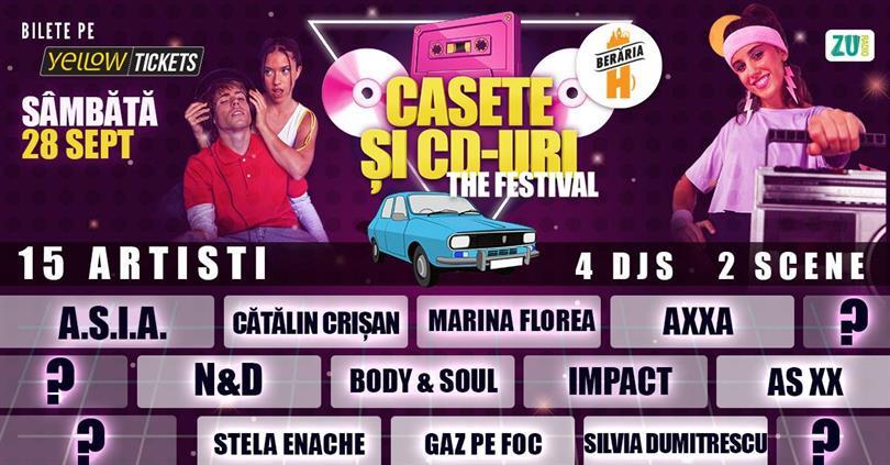 Concert Casete și CD-uri // The FESTIVAL // 2 scene // 15 artiști // 4DJs | Parc Herăstrău, sâmbătă, 28 septembrie 2024 20:30, Beraria H