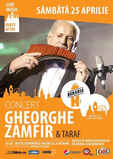 Concert Concert Gheorghe Zamfir & Taraf, sâmbătă, 25 aprilie 2015 20:00, Beraria H