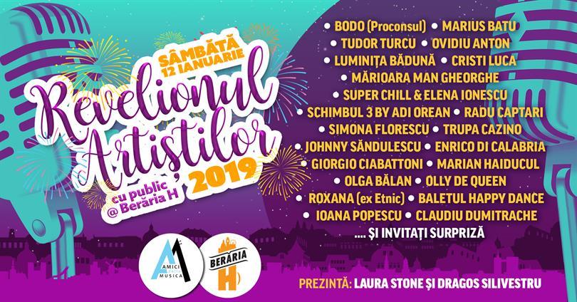 Concert Revelionul Artiștilor 2019 cu public @ Berăria H, sâmbătă, 12 ianuarie 2019 19:00, Beraria H