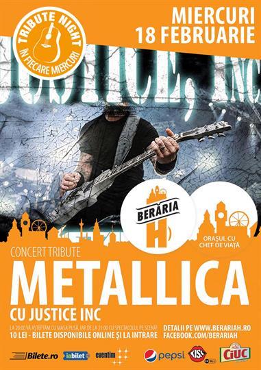 Concert Tribute Night - Metallica, miercuri, 18 februarie 2015 20:30, Beraria H