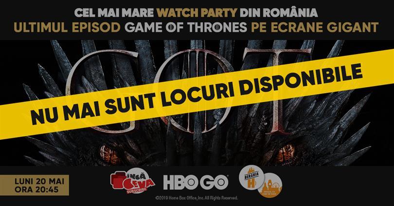 Concert GoT - Watch Party // Last Episode @ Berăria H, luni, 20 mai 2019 19:15, Beraria H