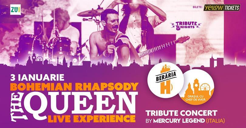 Concert "Bohemian Rhapsody" | QUEEN Tribute Concert by Mercury Legend (Italia) pe 3 ianuarie, miercuri, 03 ianuarie 2024 17:30, Beraria H