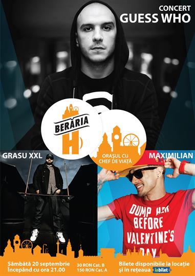 Concert Guess Who, Grasu XXL, Maximilian & Band Concert, Saturday, 20 September 2014 21:00, Beraria H