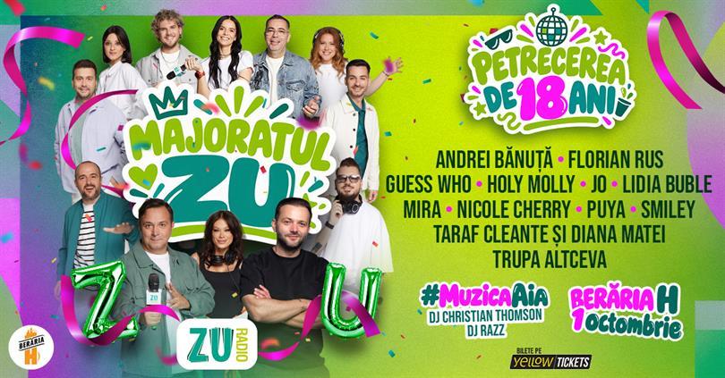 Concert Majoratul ZU | Petrecerea de 18 ani la Berăria H | 1 octombrie 2026, joi, 01 octombrie 2026 18:00, Berăria H