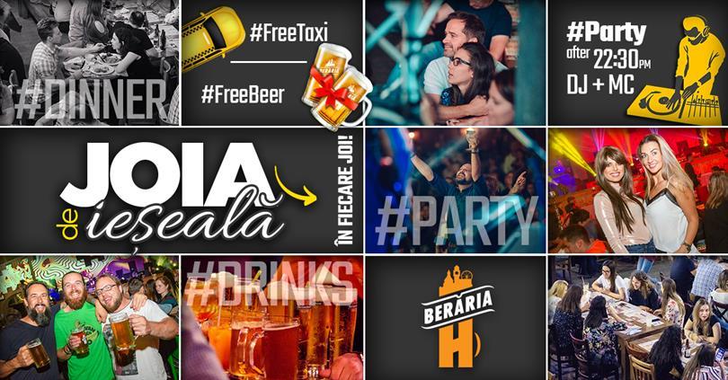 Concert Joia de ieșeală: Dinner ▶ Drinks ▶ Party, Thursday, 04 April 2019 18:00, Beraria H