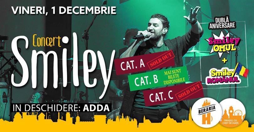 Concert Concert Smiley la Berăria H // #DublăAniversare, vineri, 01 decembrie 2017 22:00, Beraria H