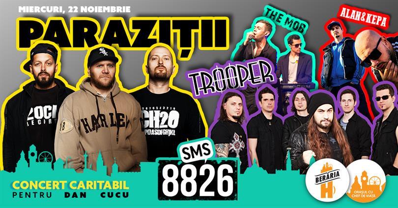 Concert 8826 – Paraziții, Trooper, The Mob, ALAN & KEPA, miercuri, 22 noiembrie 2017 18:00, Beraria H