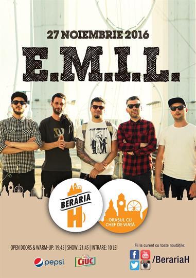 Concert E.M.I.L. cântă în premieră la Berăria H, duminică, 27 noiembrie 2016 20:00, Beraria H