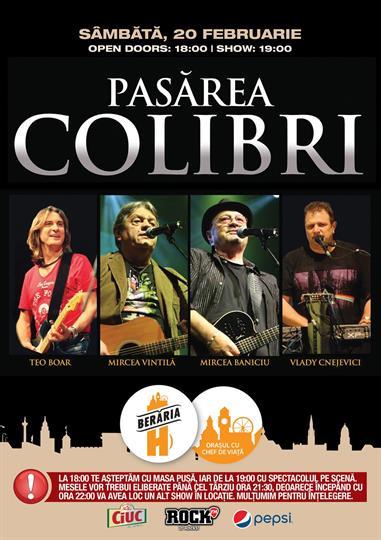 Concert Pasărea Colibri, sâmbătă, 20 februarie 2016 18:00, Beraria H