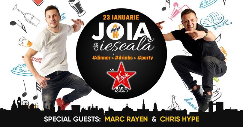 Concert Joia de ieșeală: Dinner > Drinks > Party cu Virgin Radio, joi, 23 ianuarie 2020 18:00, Beraria H