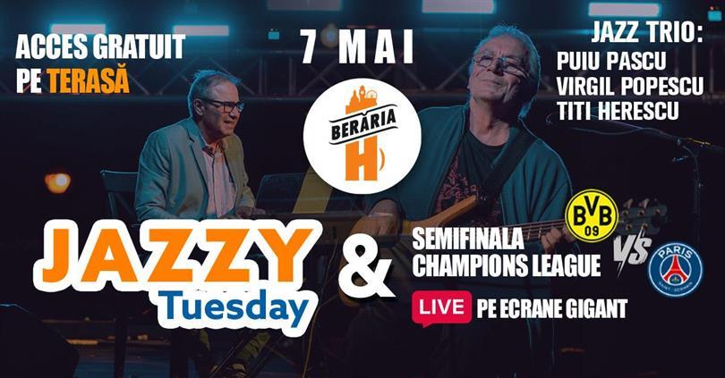 Concert Jazzy Tuesday #ByTheLake: Puiu Pascu, Virgil Popescu, Titi Herescu Trio, Tuesday, 07 May 2024 17:00, Beraria H