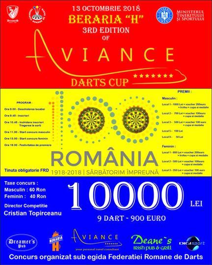 Concert Aviance Darts Cup, sâmbătă, 13 octombrie 2018 09:00, Beraria H