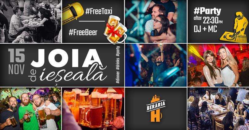 Concert Joia de ieșeală: Dinner ▶ Drinks ▶ Party, joi, 15 noiembrie 2018 18:00, Beraria H