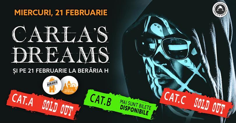 Concert Carla's Dreams și pe 21 Februarie la Berăria H, miercuri, 21 februarie 2018 20:00, Beraria H